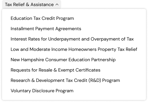 nh-revenue-of-administration-redesign-tax-assistance-menu